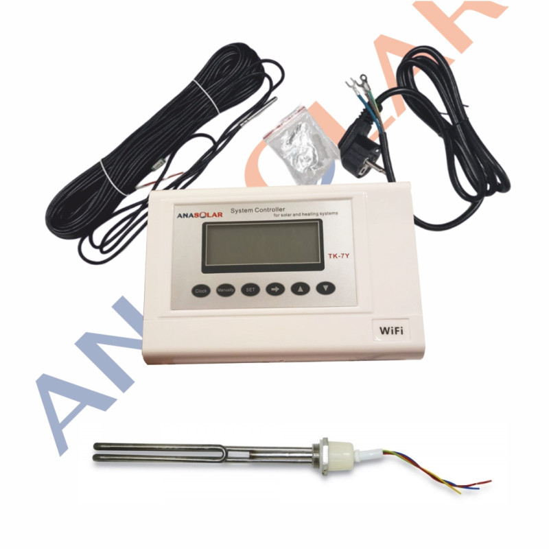 Pachet controler automatizare panou solar presurizat TK-7Y SMART cu WiFI + Rezistenta electrica 1.5 KW Pachet controler automatizare panou solar presurizat TK-7Y SMART cu WiFI + Rezistenta electrica 1.5 KW